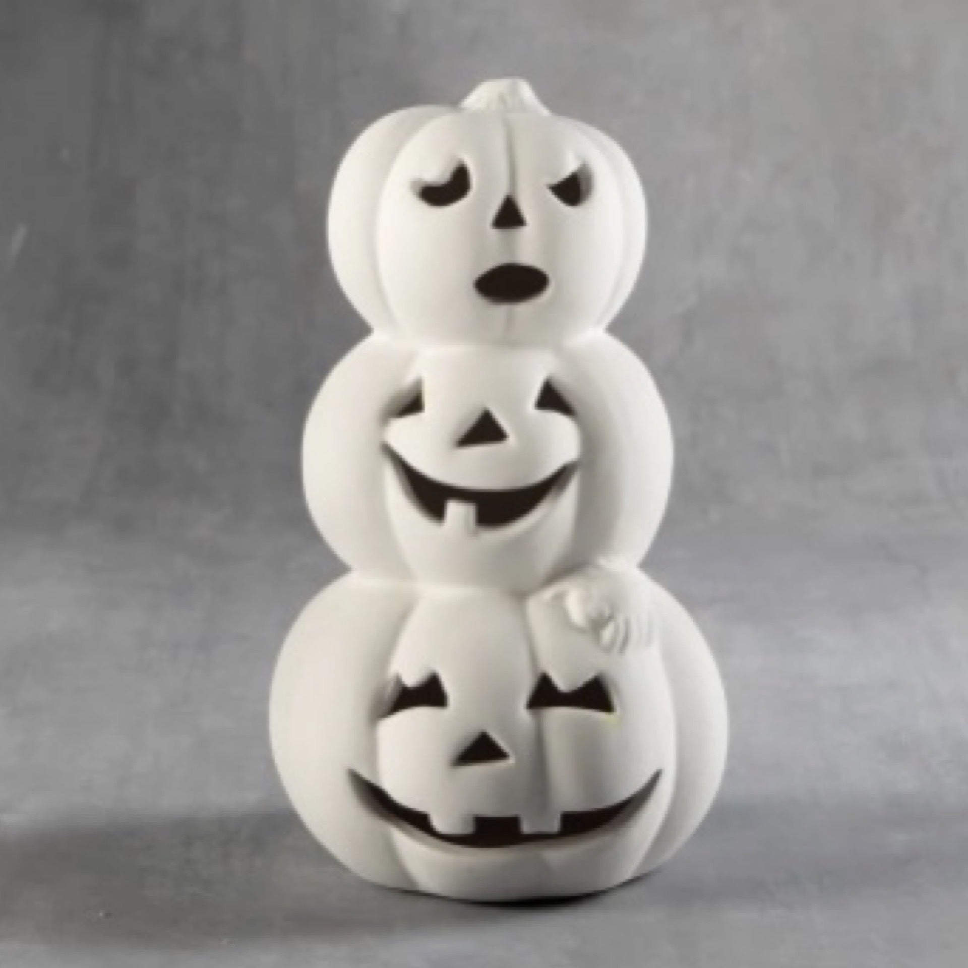 Small Stacked Scary Pumpkins Pottery Haven